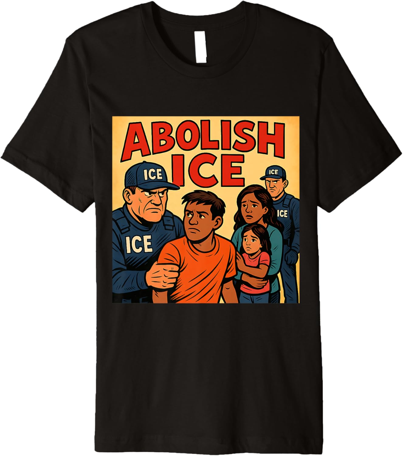 "ABOLISH ICE" Comic Style Protest Graphic Premium
