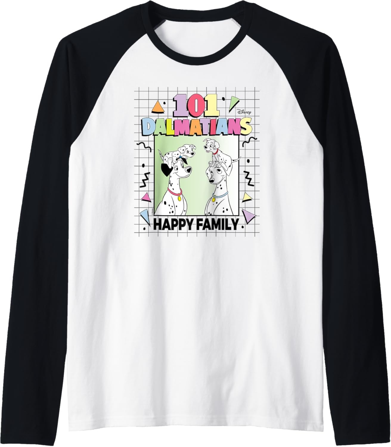 101 Dalmatians   Happy Family Raglan Baseball Tee