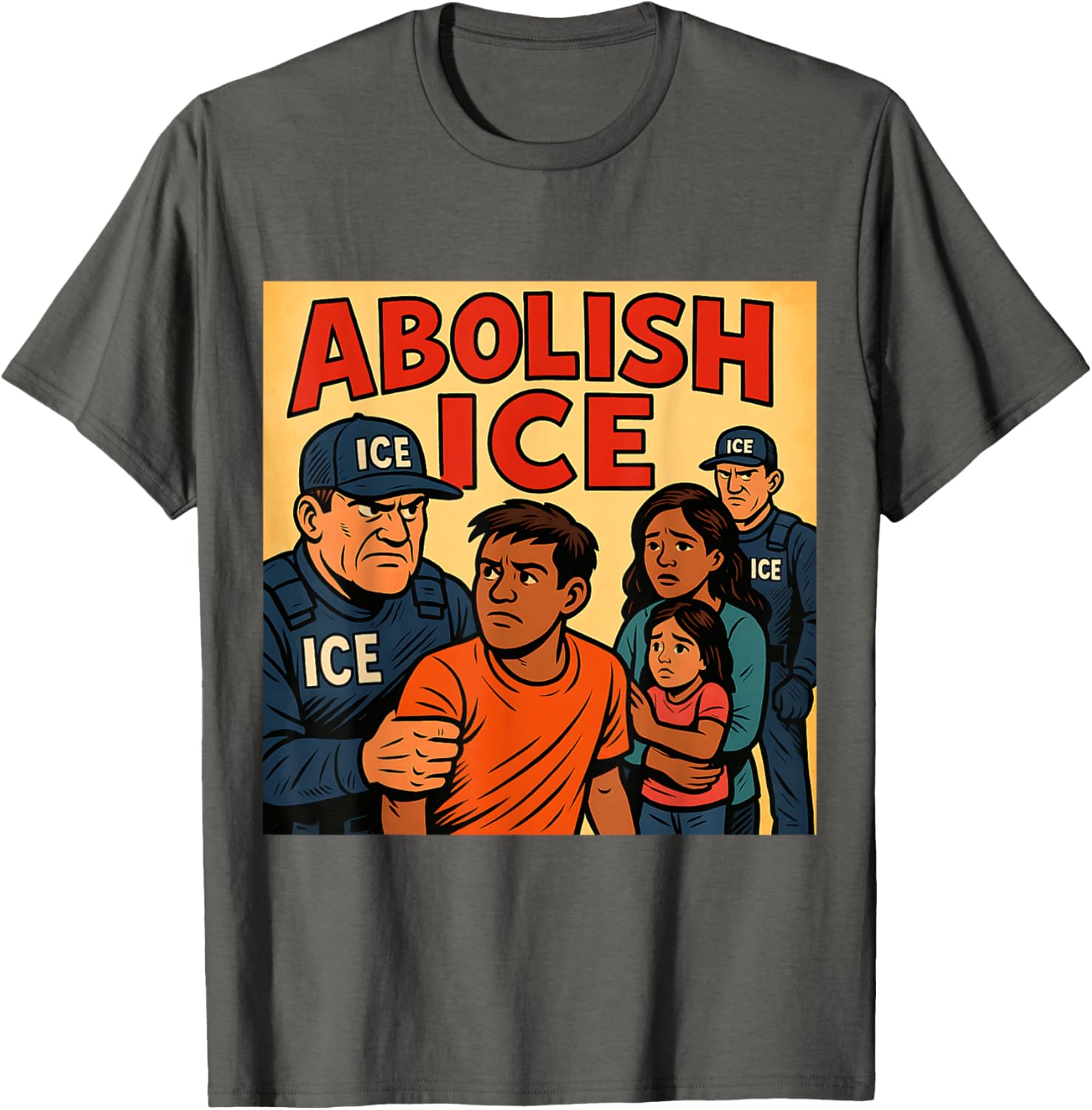 "ABOLISH ICE" Comic Style Protest Graphic