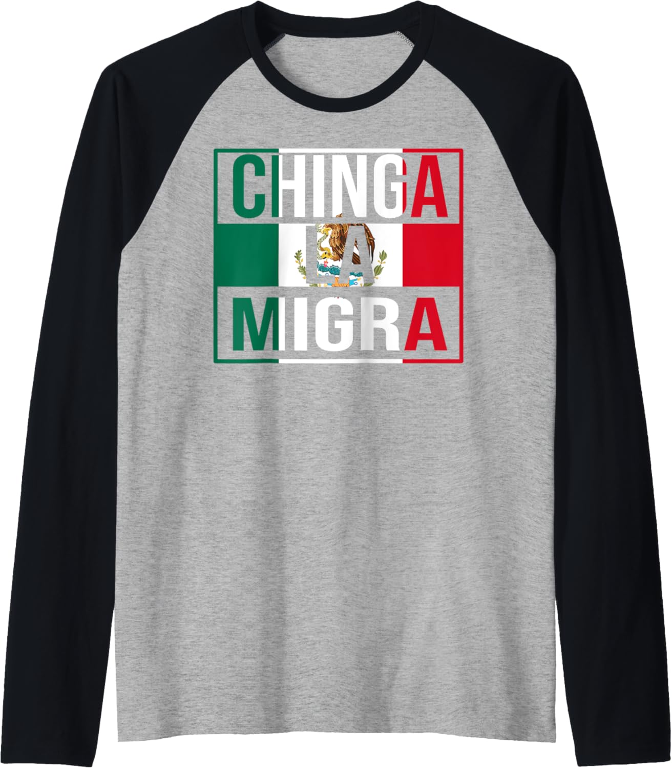 Chinga La Migra Mexico Abolish Ice Protest Raglan Baseball Tee