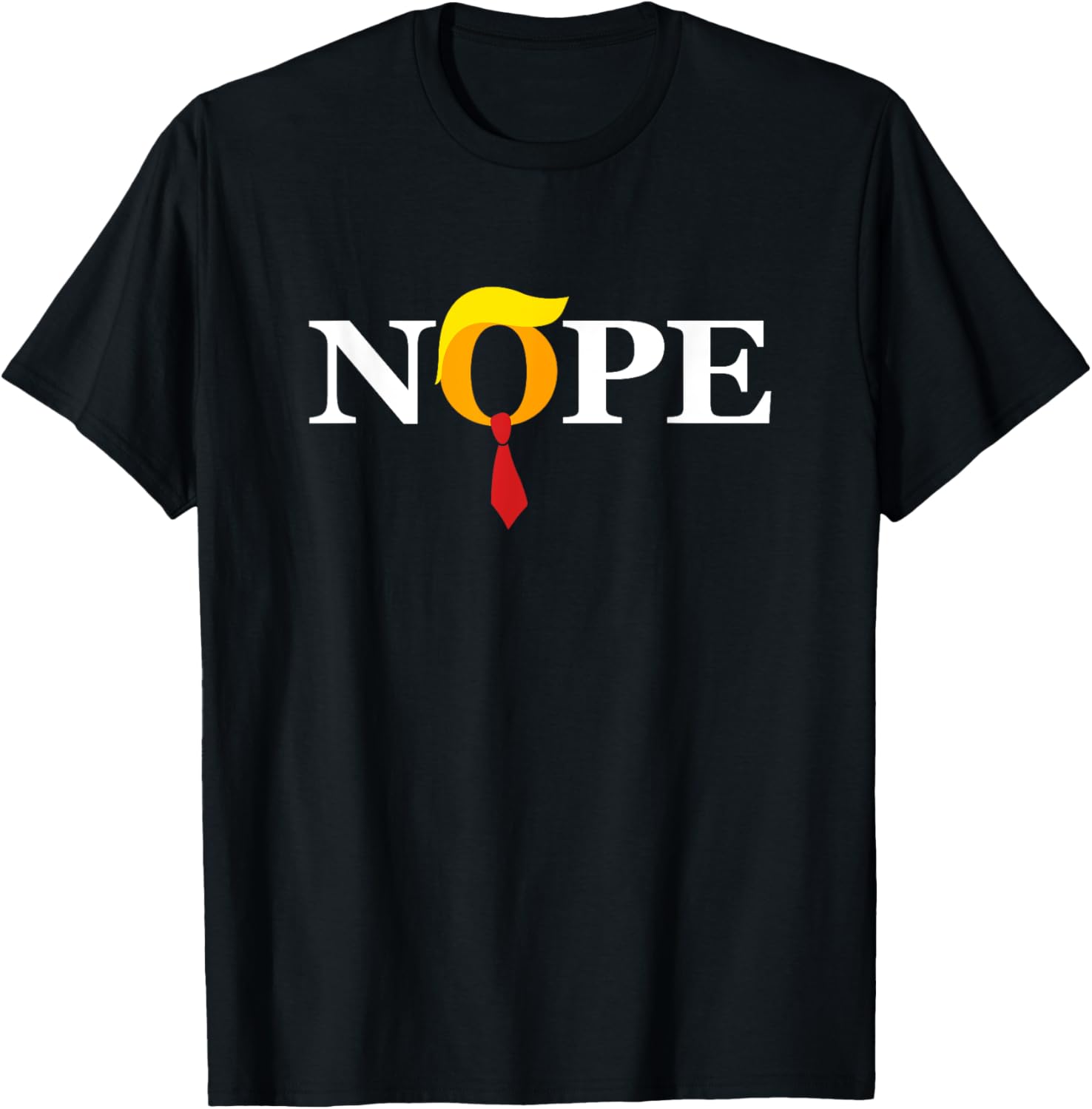 "Nope" Red Tie Trump Wig Orange Face Funny Anti Trump Gift