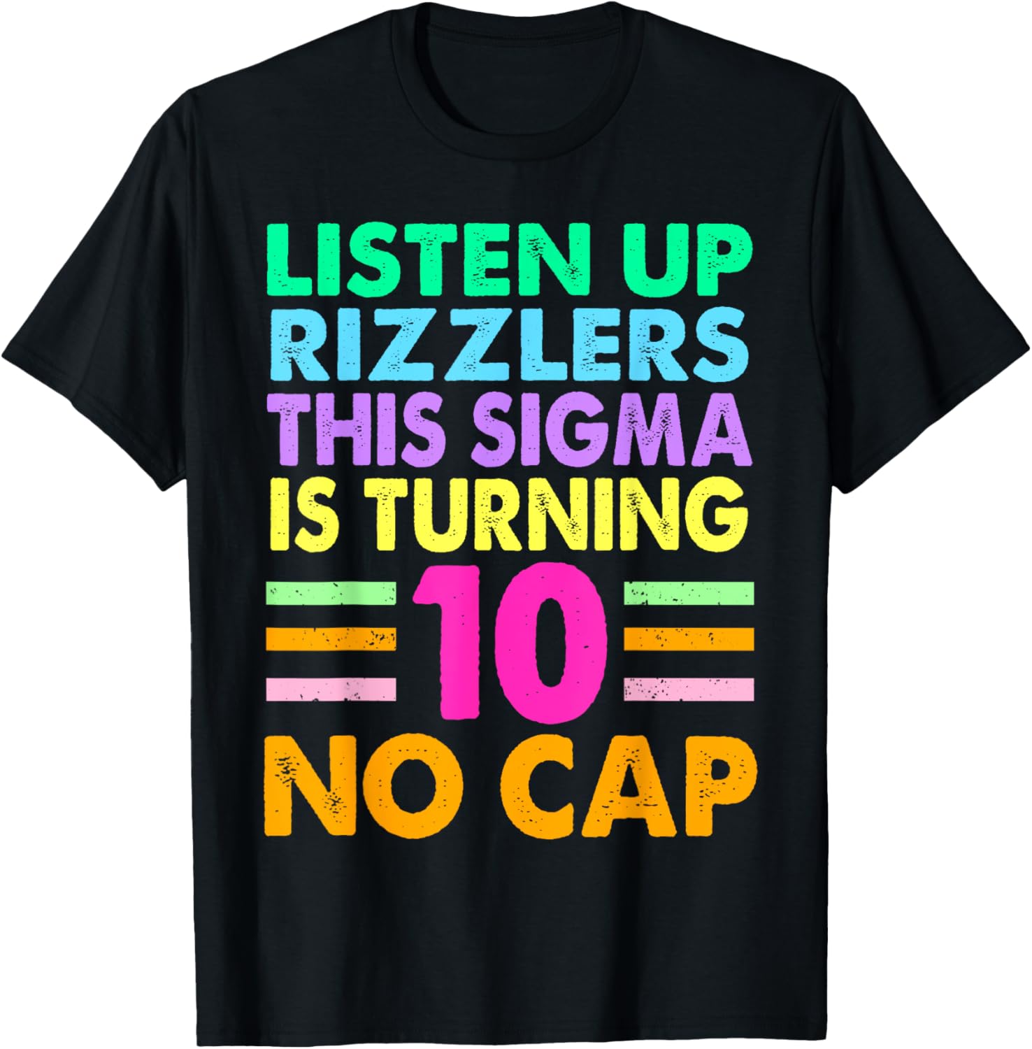 Sigma 10th Birthday 10 Year Old Boys Girls No Cap Rizzlers