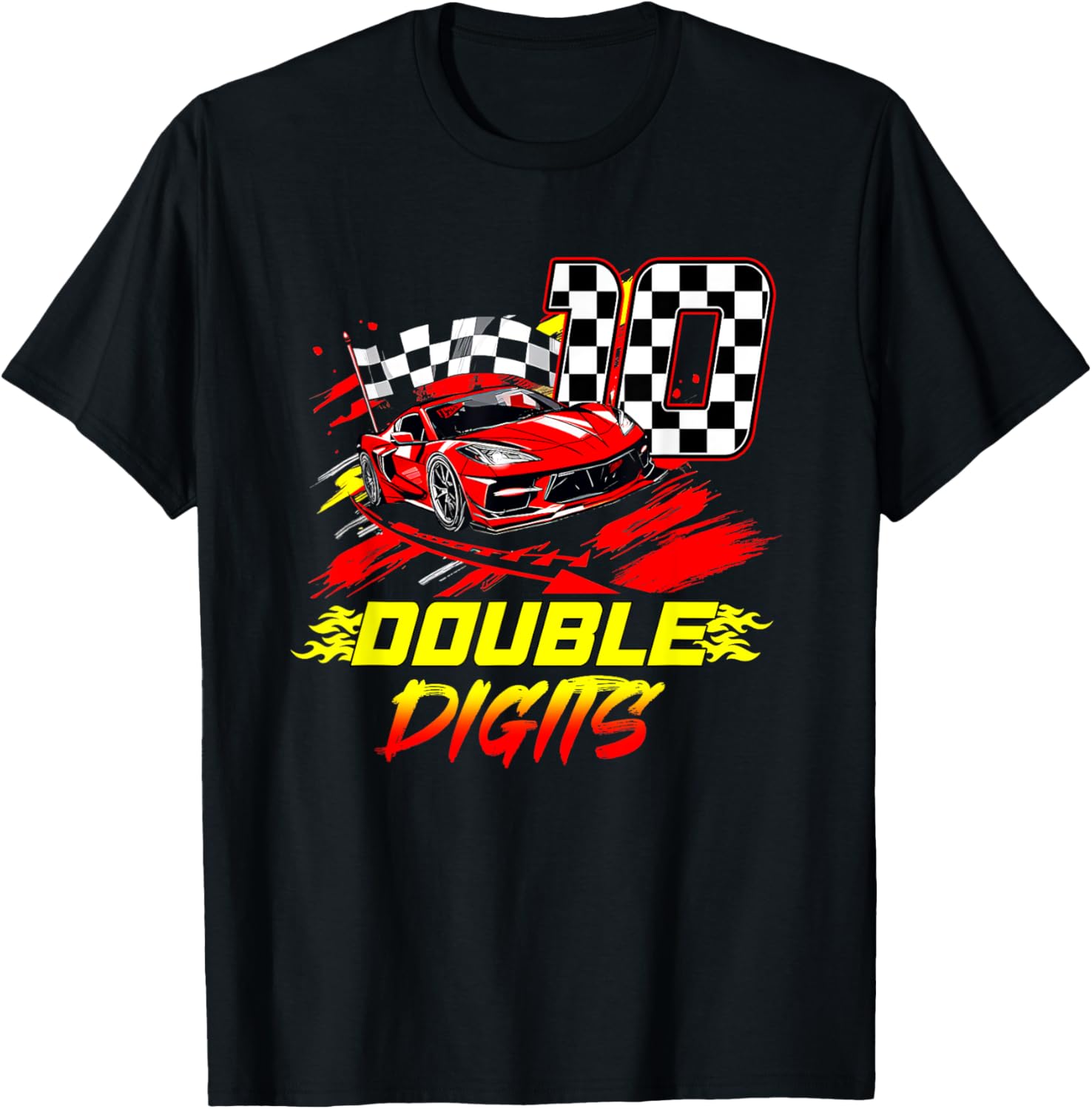 10th Birthday Race Car Double Digits 10 Years Old Boy