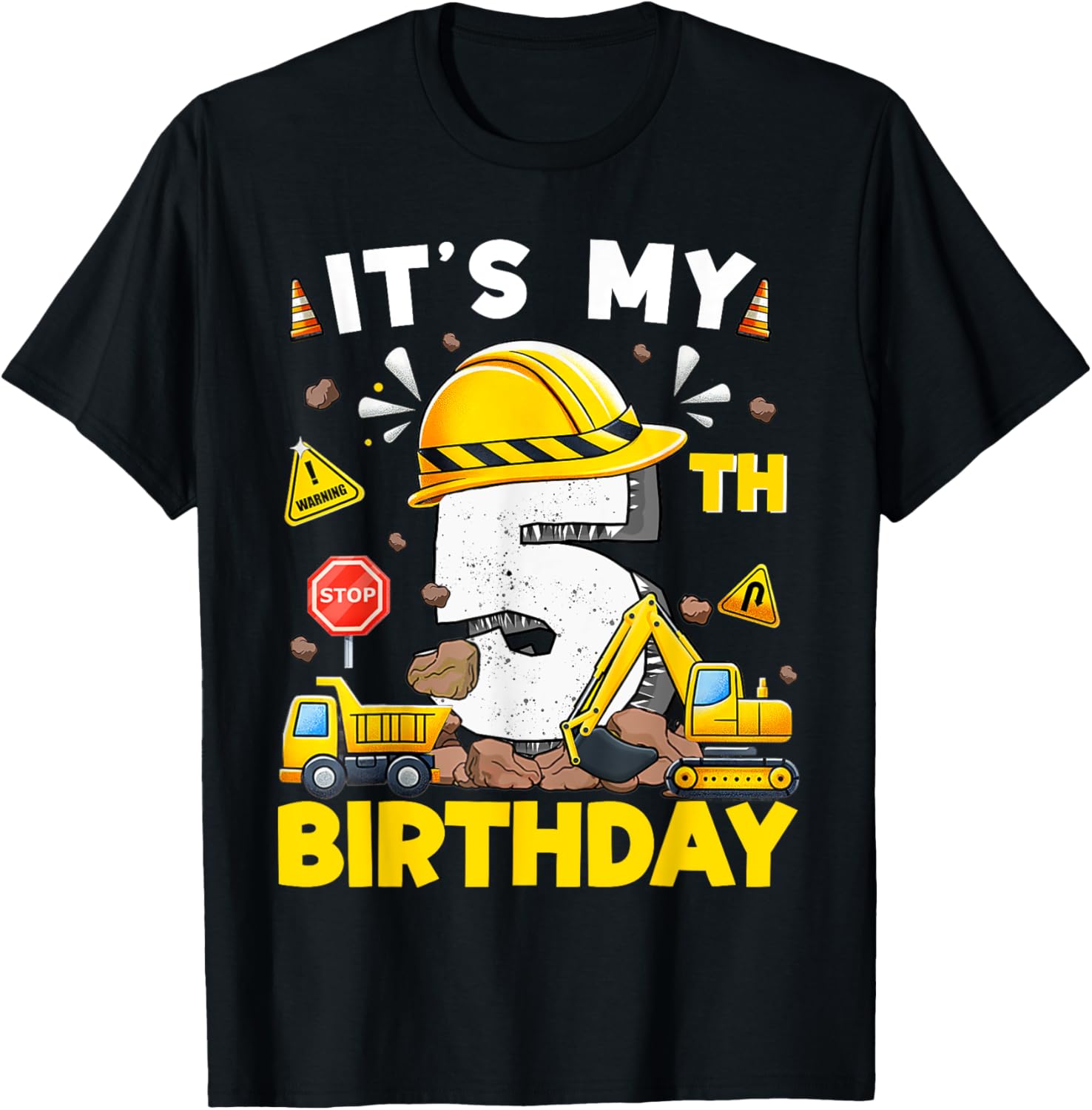 It's My 5th Birthday Boy Construction Excavator 5 Year Old