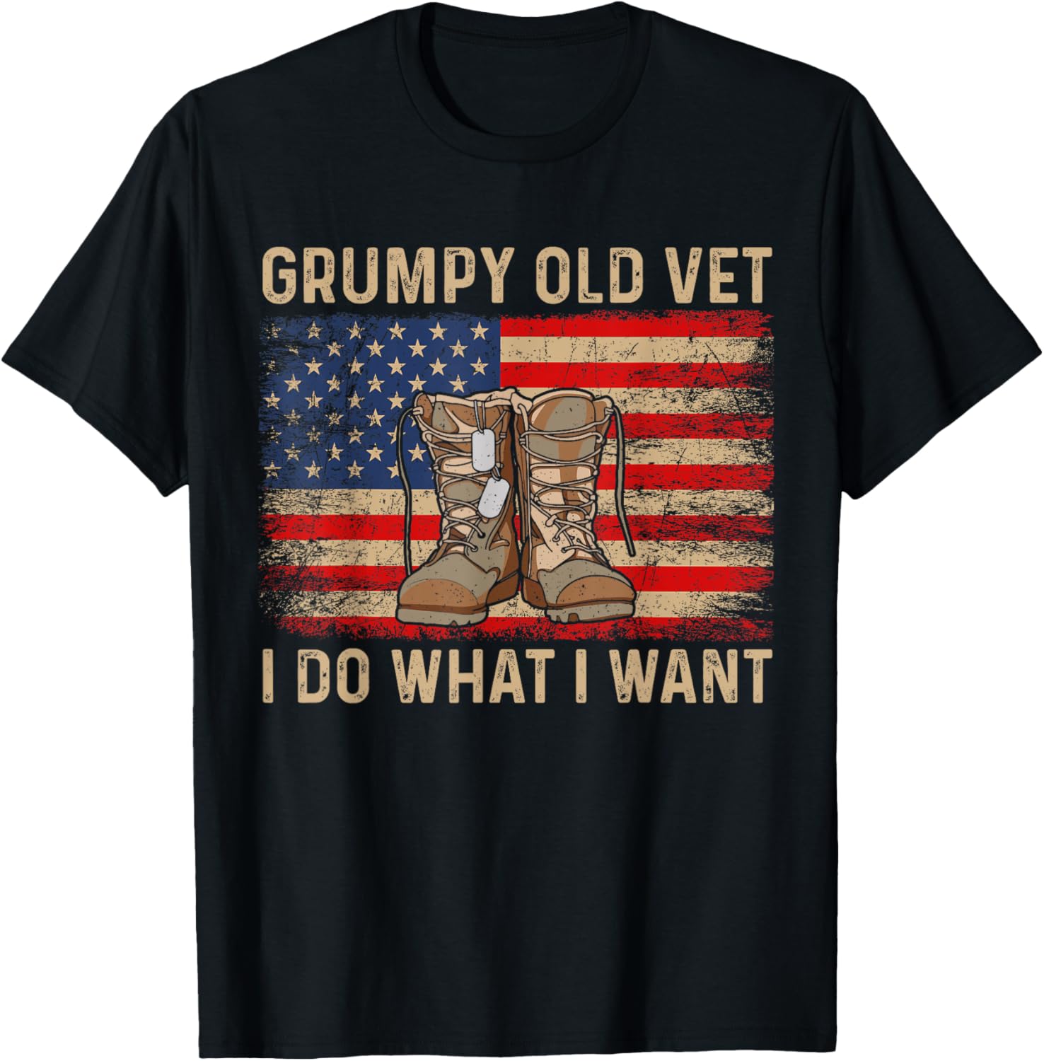 Grumpy Old Vet I Do What I Want Funny Military Veteran Boots